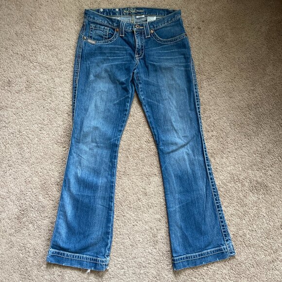 Cruel Girl Jeans Womens 5 Reg Blue Bootcut Embroidered Med Wash Western Relaxed - Picture 1 of 11